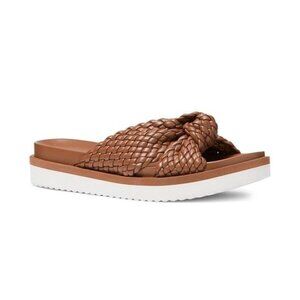 New MICHAEL Michael  KORS Josie Braided Platform Slide Sandals Tan 6
